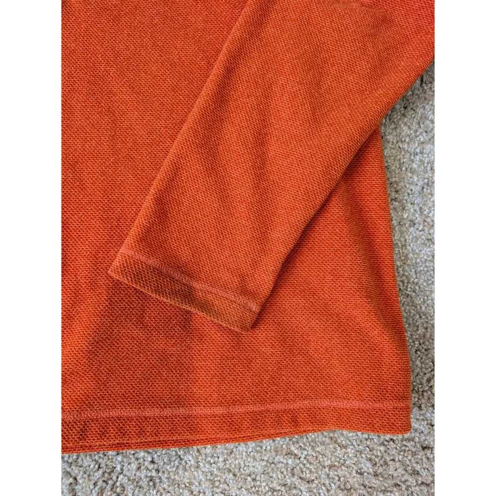 The North Face Mens XL Orange Textured Waffle Fleece Quarter Zip Pullover Jacket